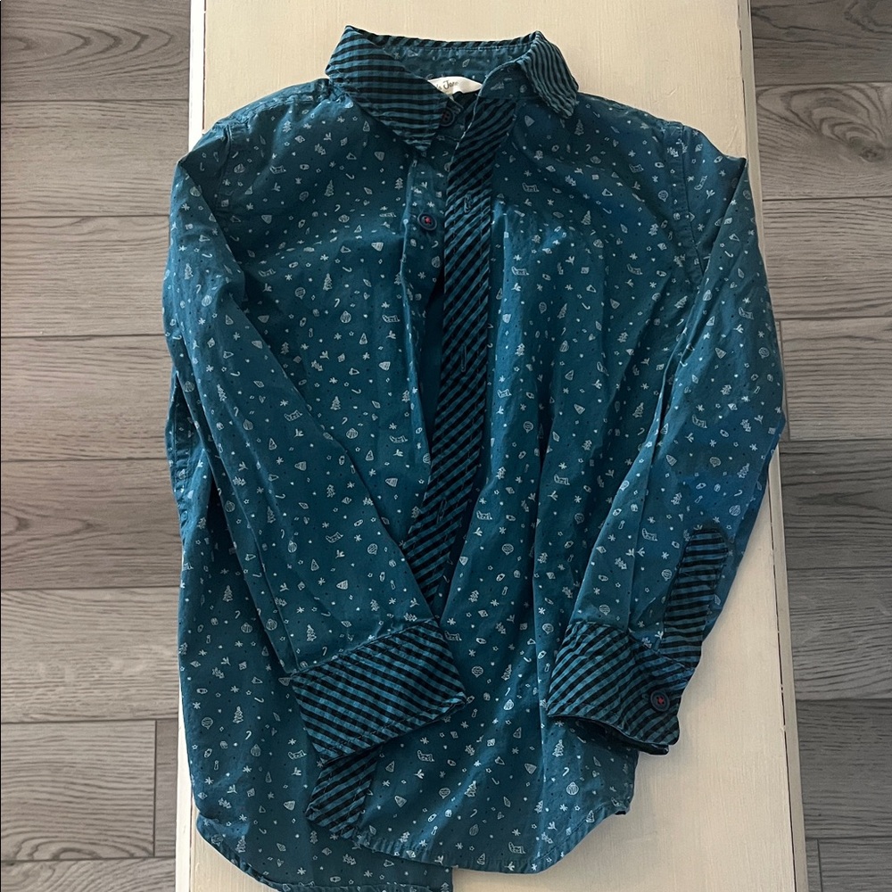 Matilda Jane Blue Patterned Button Down Shirt